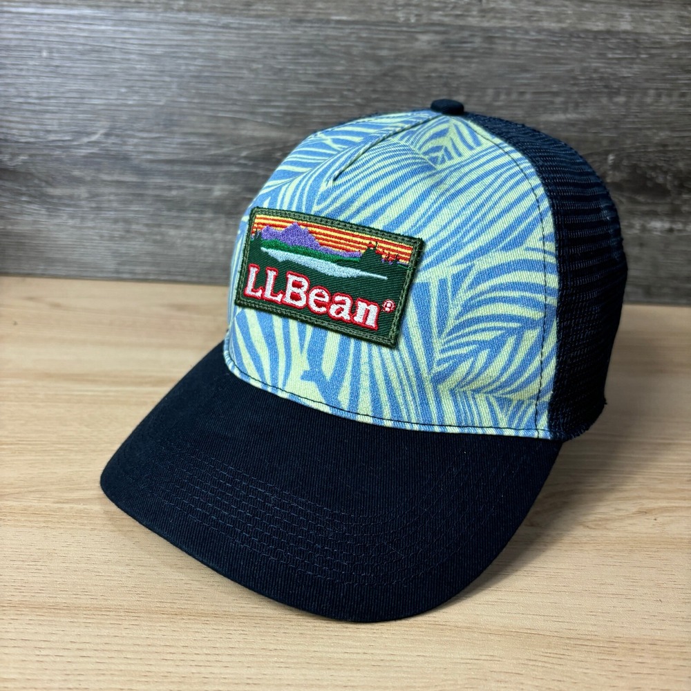 LL Bean Hat Cap Snapback Blue Patch Logo Outdoors One Size Adjustable
